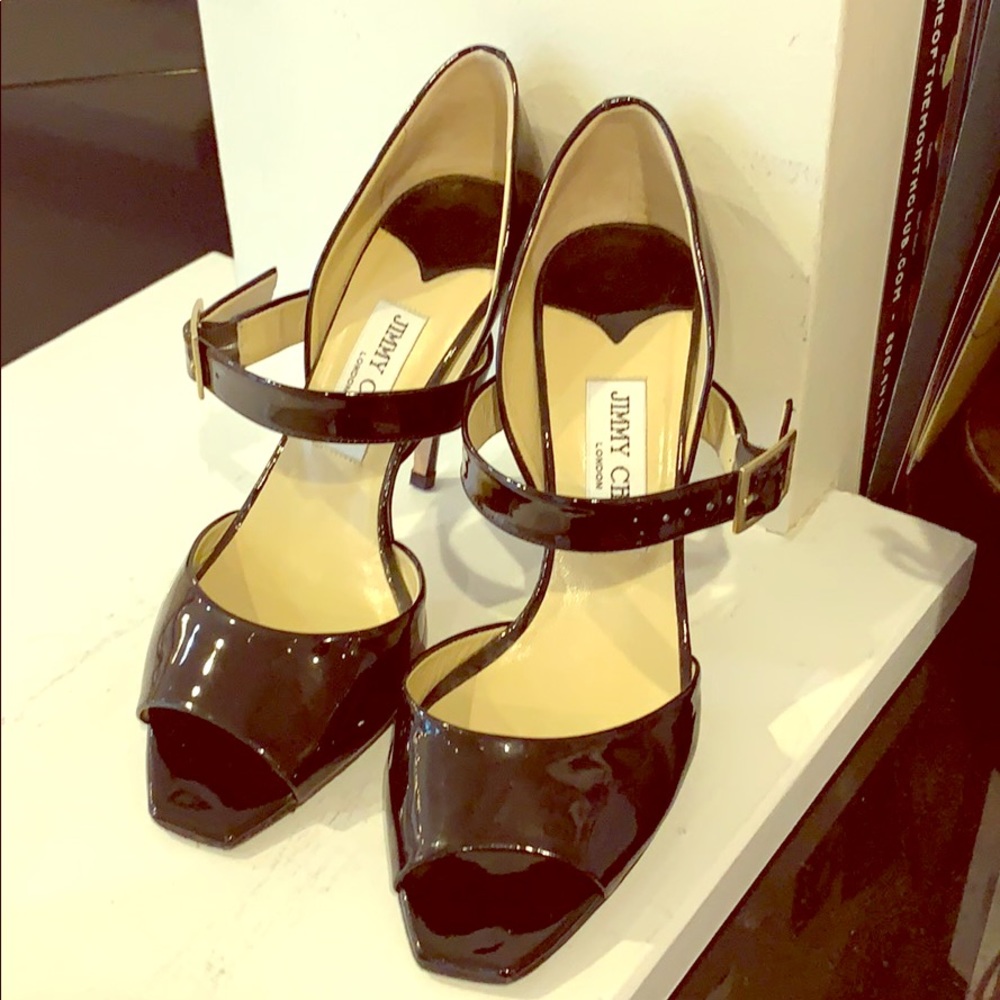 Jimmy Choo black patent shoe